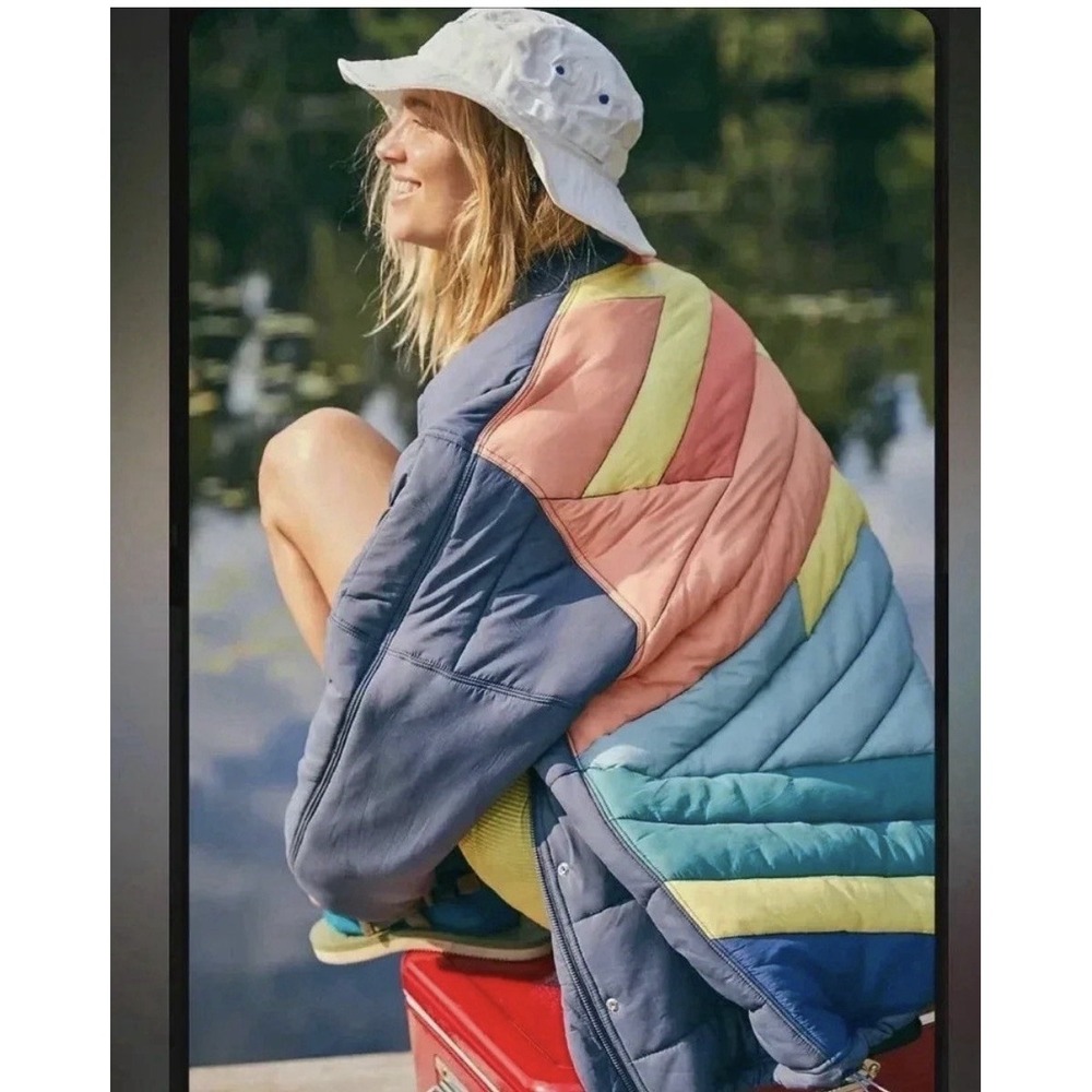 Free People Movement Midnight Moon Bomber Jacket Women Large Multicolor Puffer